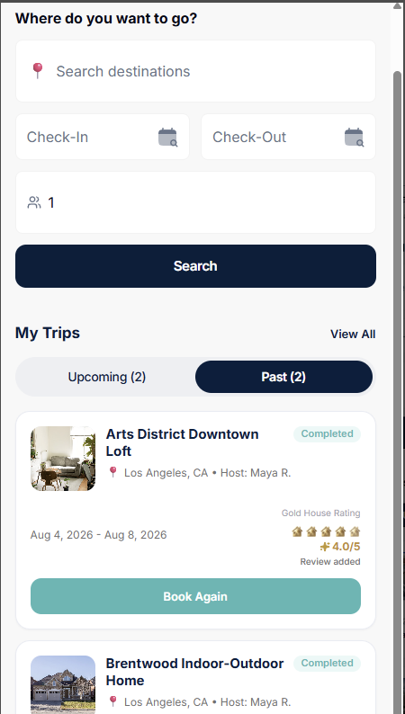 HavenSync app home screen